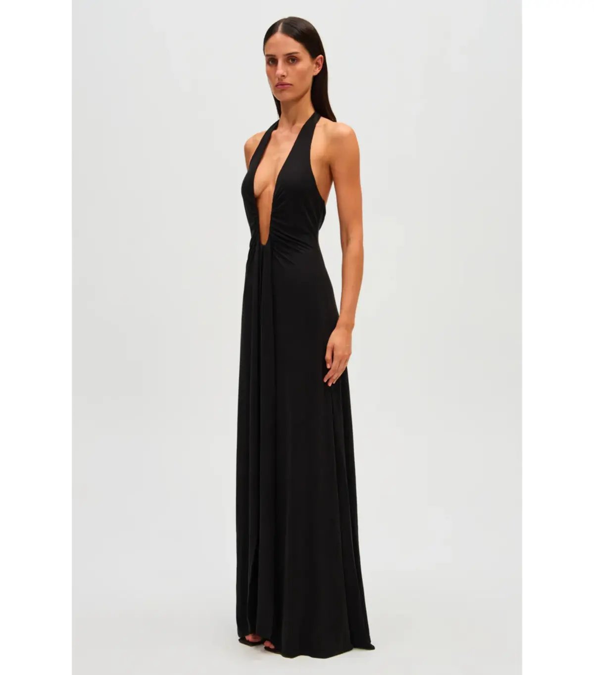 MISHA Jennifer Cupro Maxi Dress Black Size 6/XS photo 4
