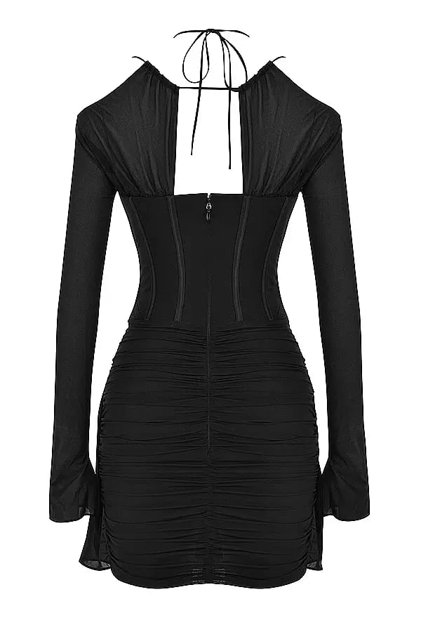 House of CB Gianna Real Silk Corset Mini Dress Black Size XS / Au 6 photo 7