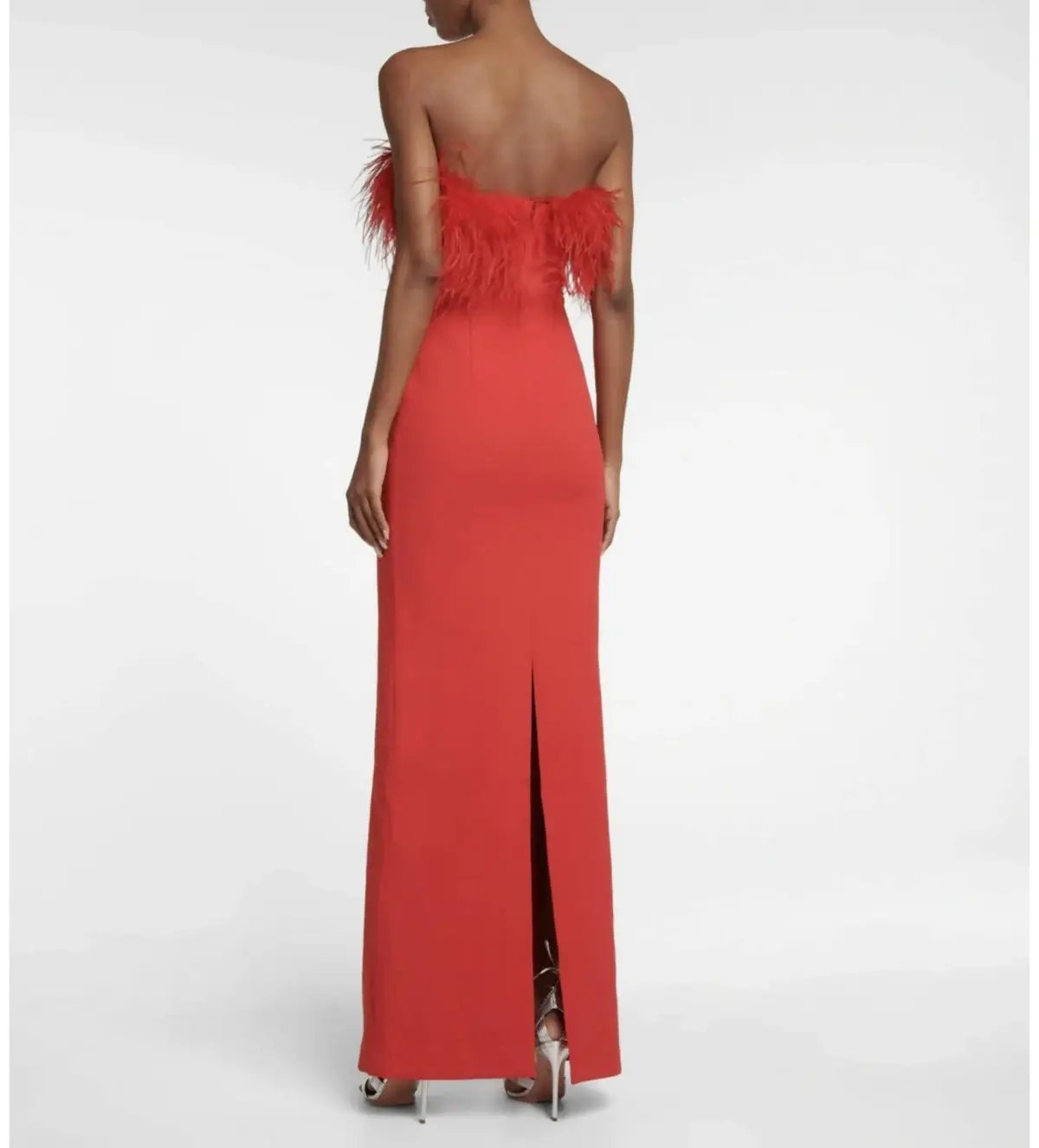 Rebecca Vallance Scarlett Strapless Feather Gown Red Size 6 photo 3