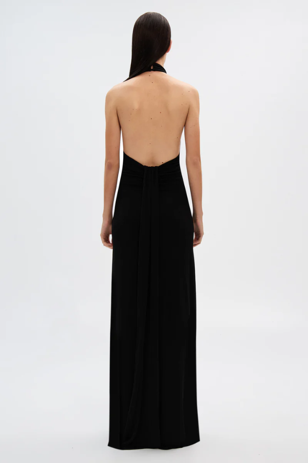 MISHA MAYBEL JERSEY GOWN - BLACK photo 4