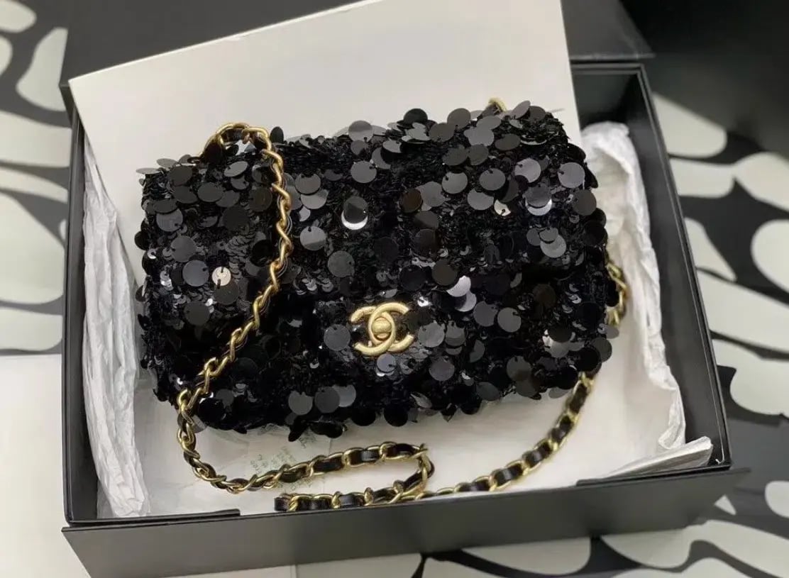 Chanel Sequin Mini Bag Black photo 2