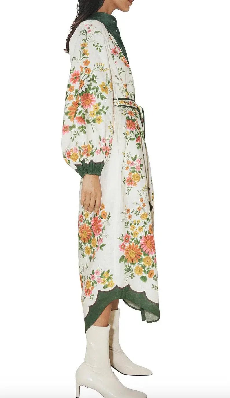 Alemais Elisabetta Midi Shirtdess Floral Size 16 photo 5