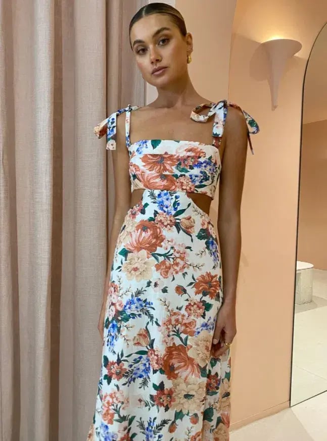 Sofia The Label Mimi Cut Out Midi Dress Botanical Size 10 photo 2