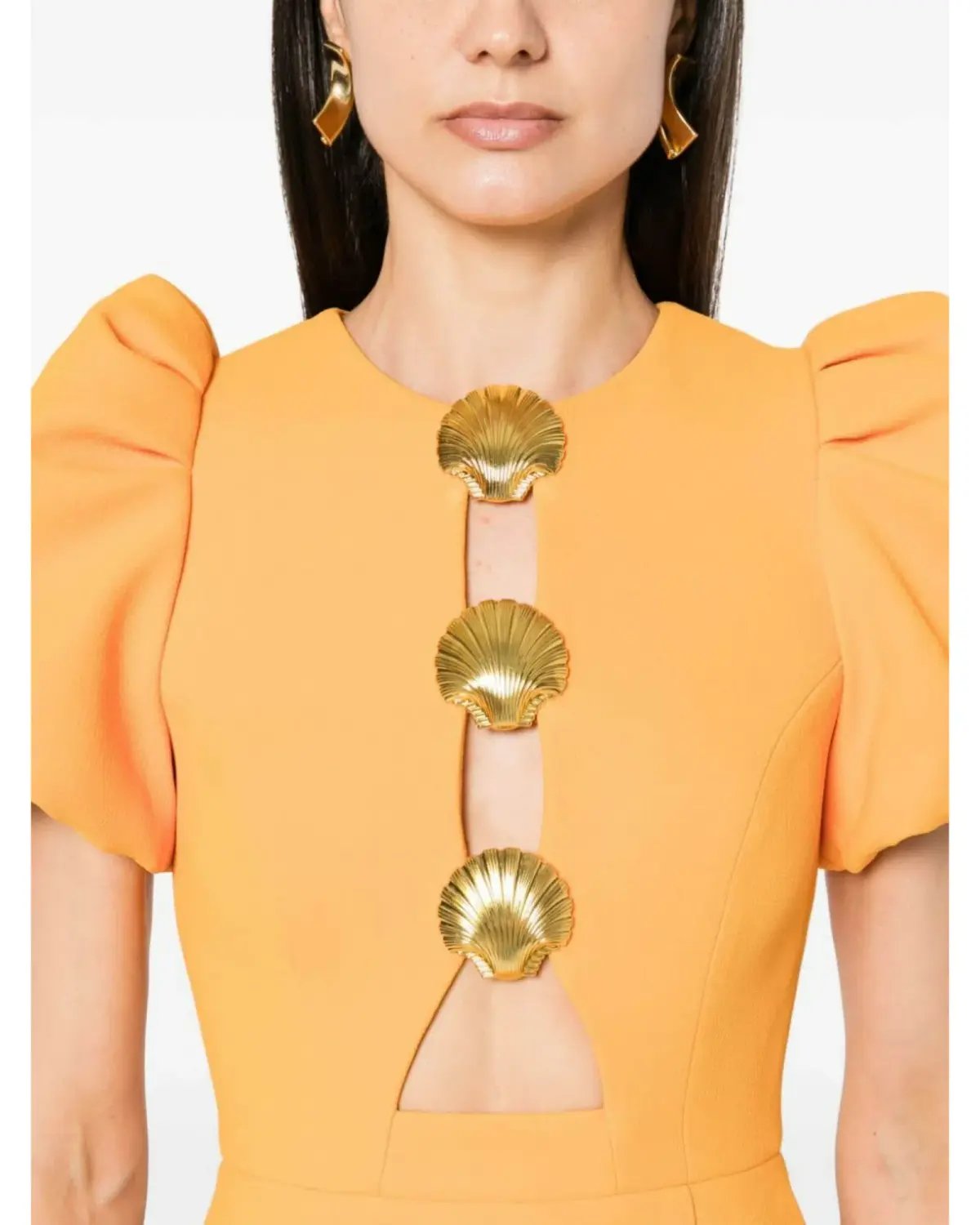 Rebecca Vallance Sirene Puff Sleeve Mini Dress Orange Size AU 10 photo 3