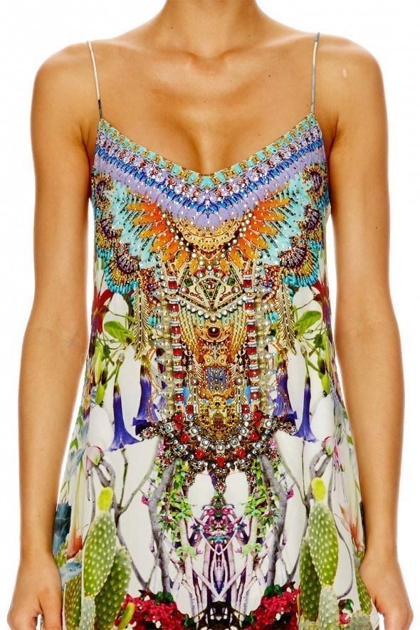 Camilla Exotic Hypnotic Shoestring Double Layer Dress Size 8 photo 3