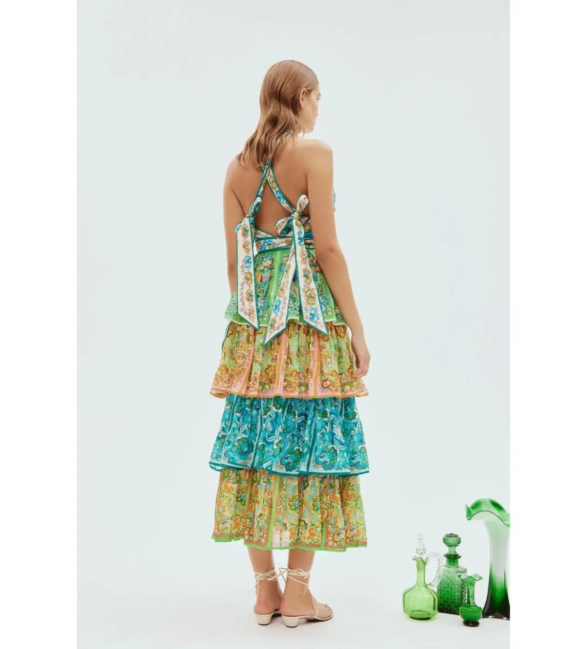 Alemais Dreamer Halter Tier Dress Multi Size AU 8 photo 3