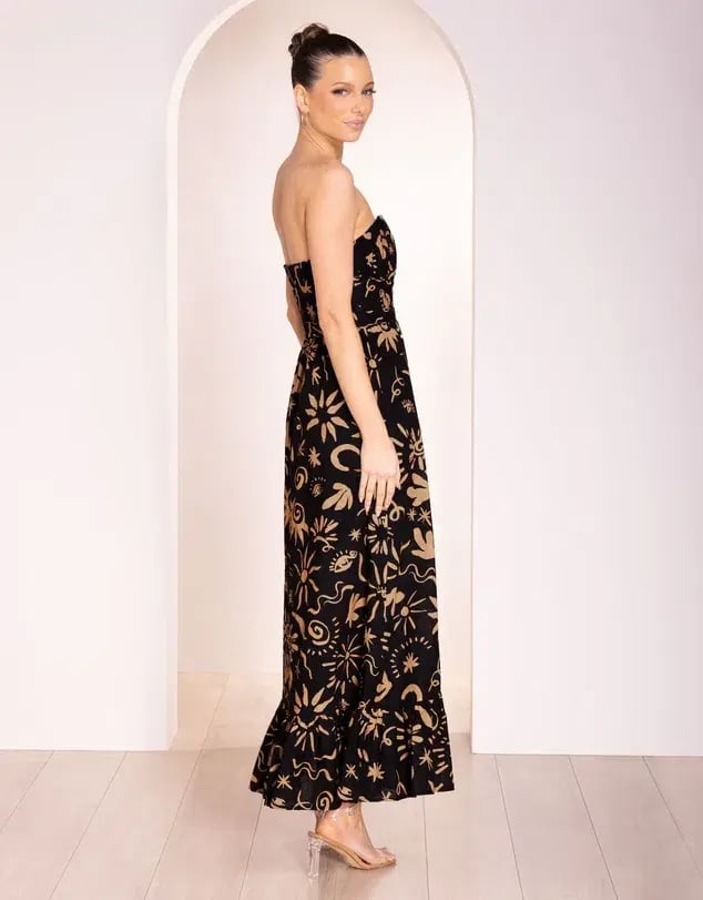 Pilgrim Raegan Strapless Midi Dress Print Size 18 photo 3