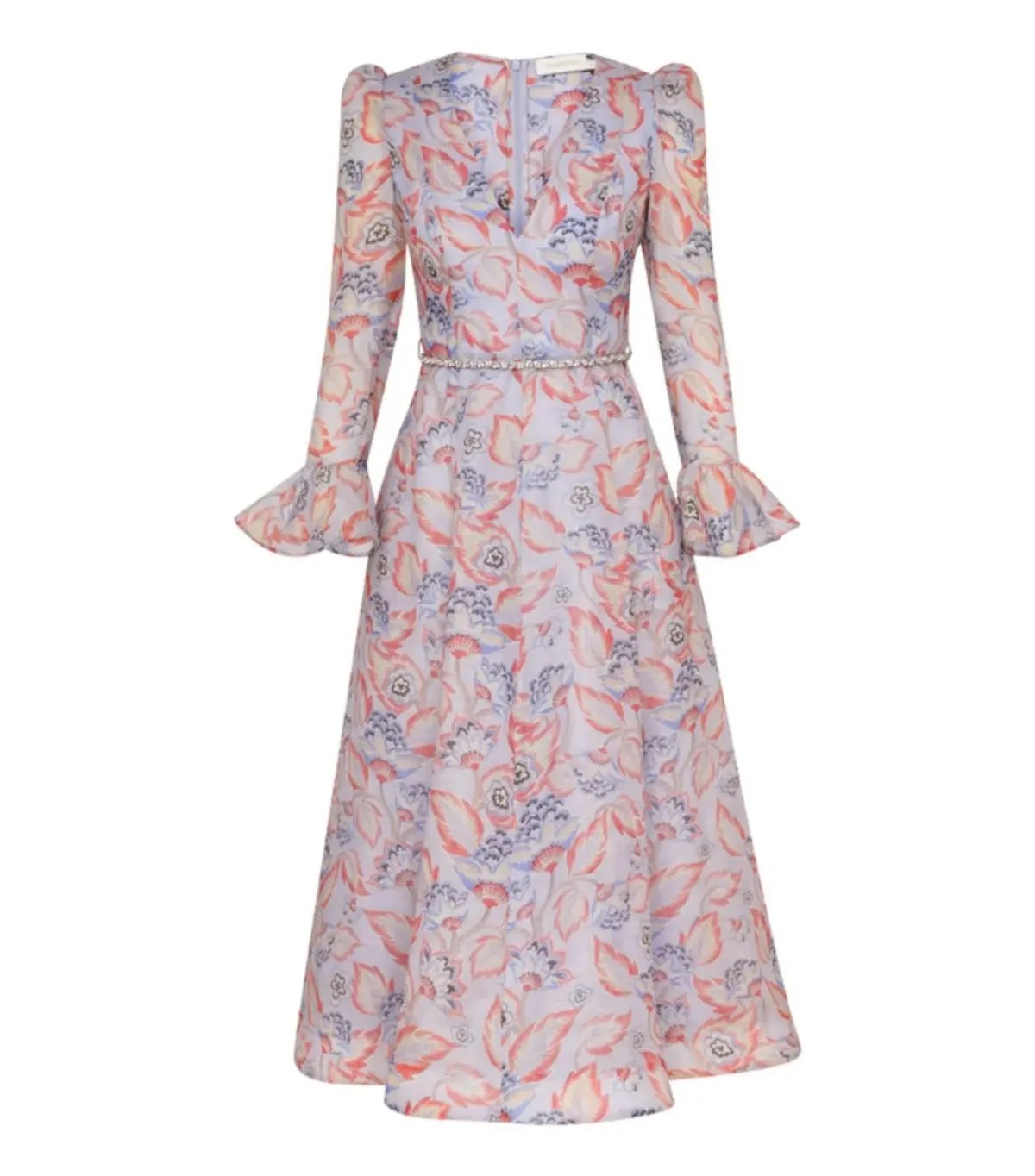 Zimmermann Eden Long Sleeve Midi Dress in Sapphire Eden Size 3 / AU 14 photo 5