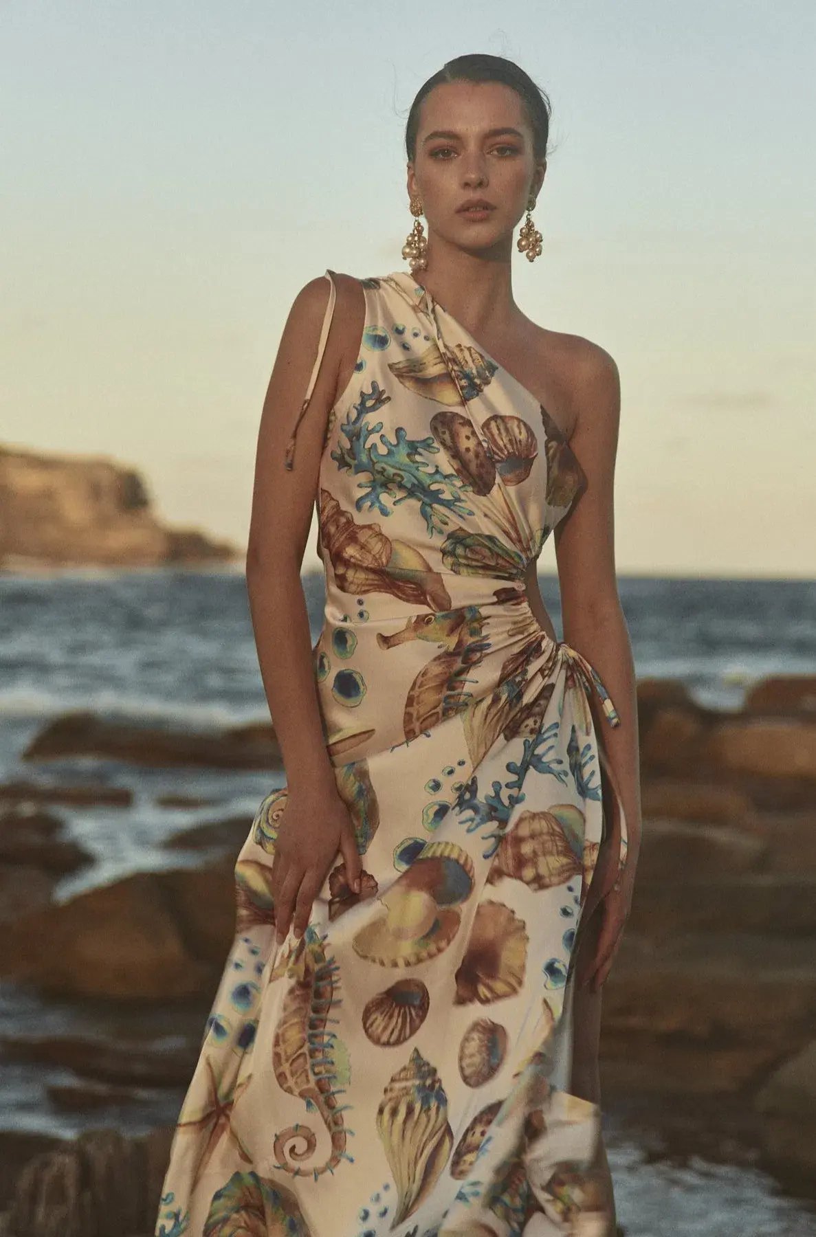 Sonya Moda Nour Seashell Maxi Dress Print Size 10 photo 3