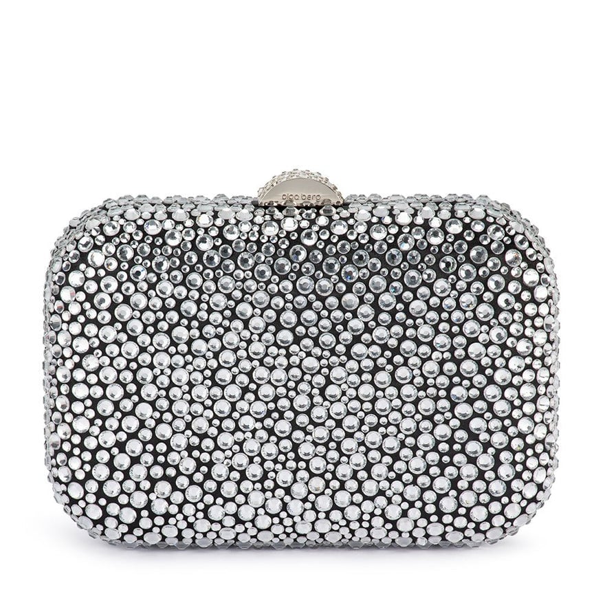 Olga Berg Casey Encrusted Clutch - Black & Silver photo 3