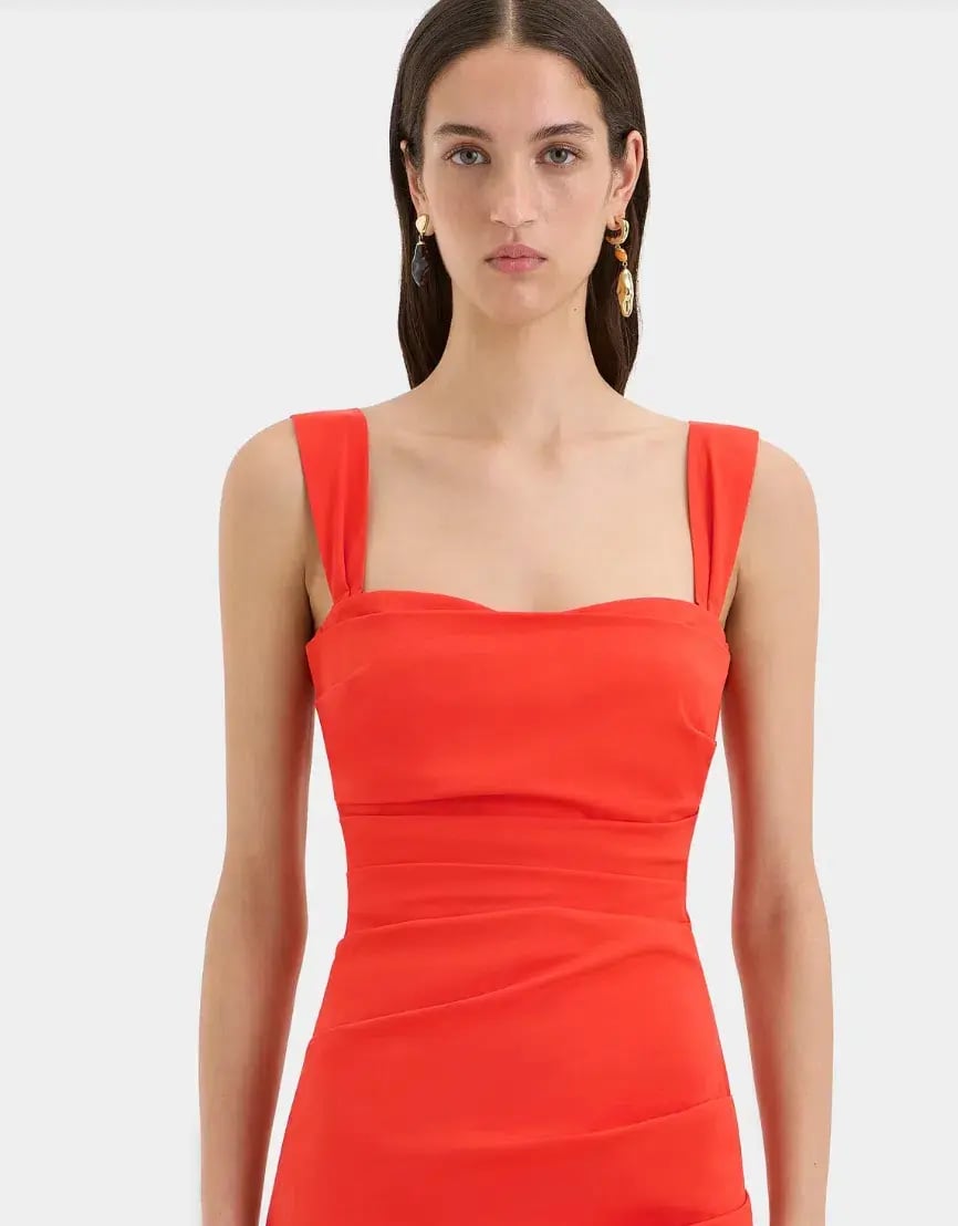 Sir The Label Dahlia Balconette Gown Tangerine Size 10 photo 2