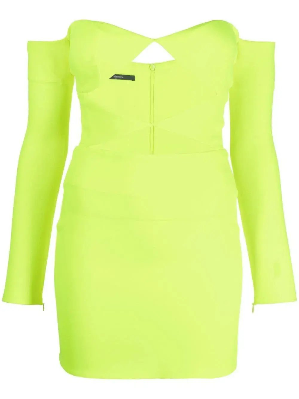Alex Perry Hadley Mini Dress Neon Yellow Size 10 photo 3