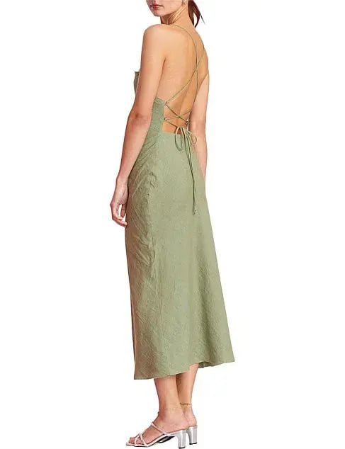 Bec & Bridge The Dreamer Linen Dress Green Size 6 photo 2