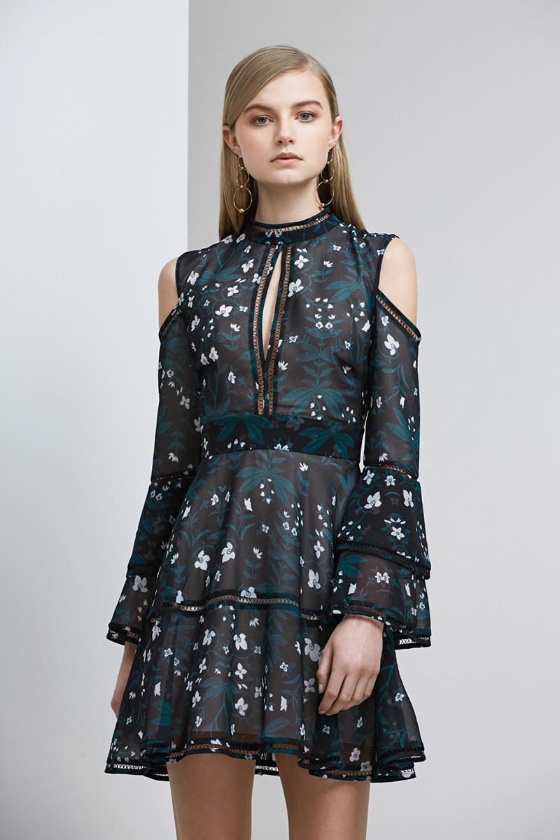 Keepsake the Label Night Dance Mini Dress Black Floral Size 6 photo 2
