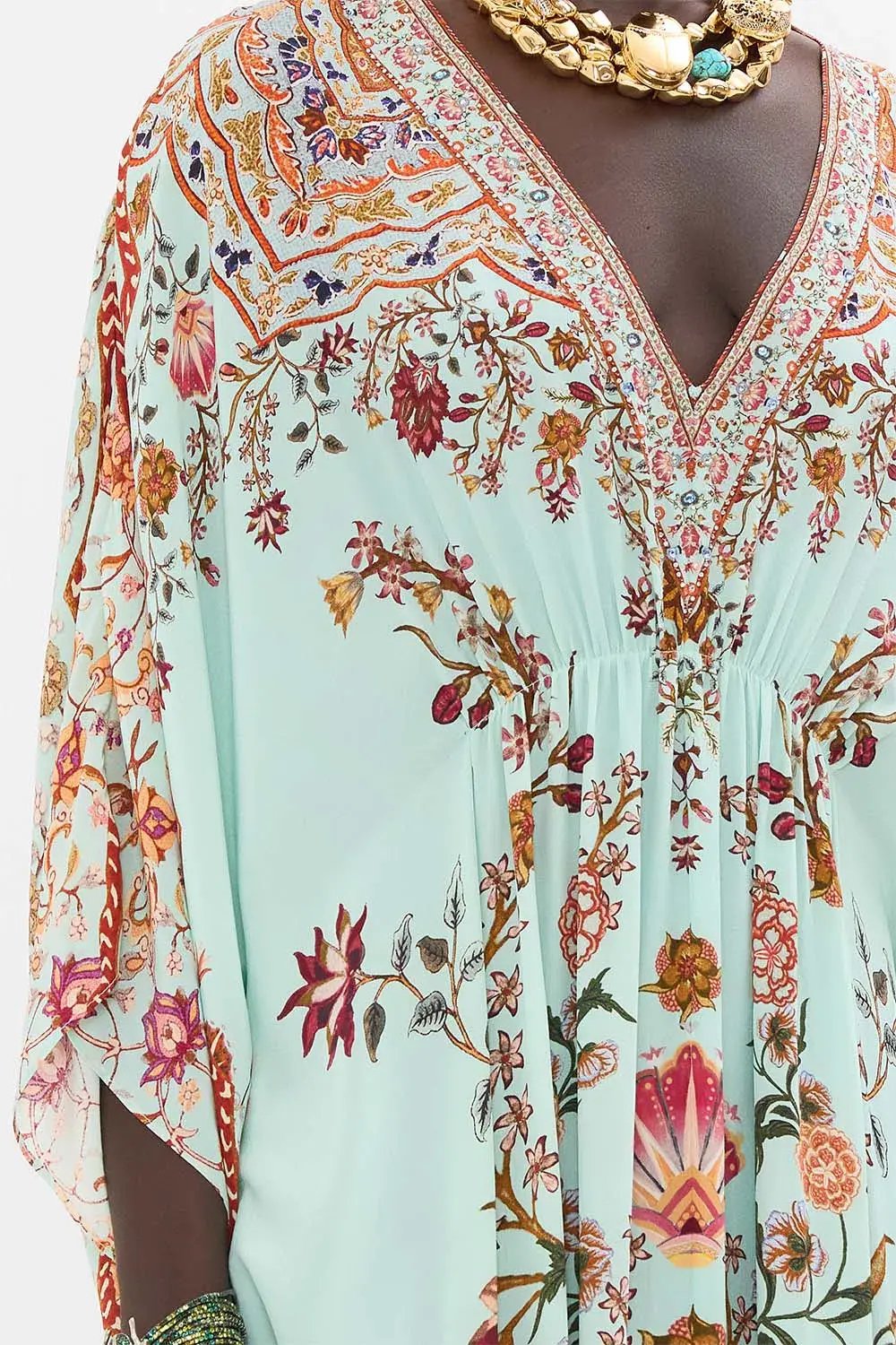 Camilla Weaving Worlds Gathered Waist Kaftan Floral One Size photo 4