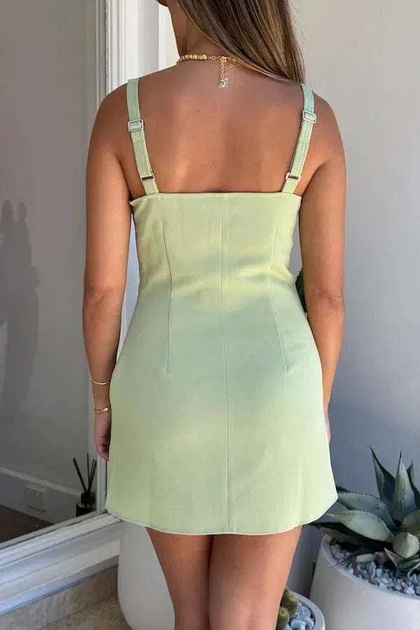 Sneaky Link Renee Tailored Mini Dress Green Size 6 photo 2