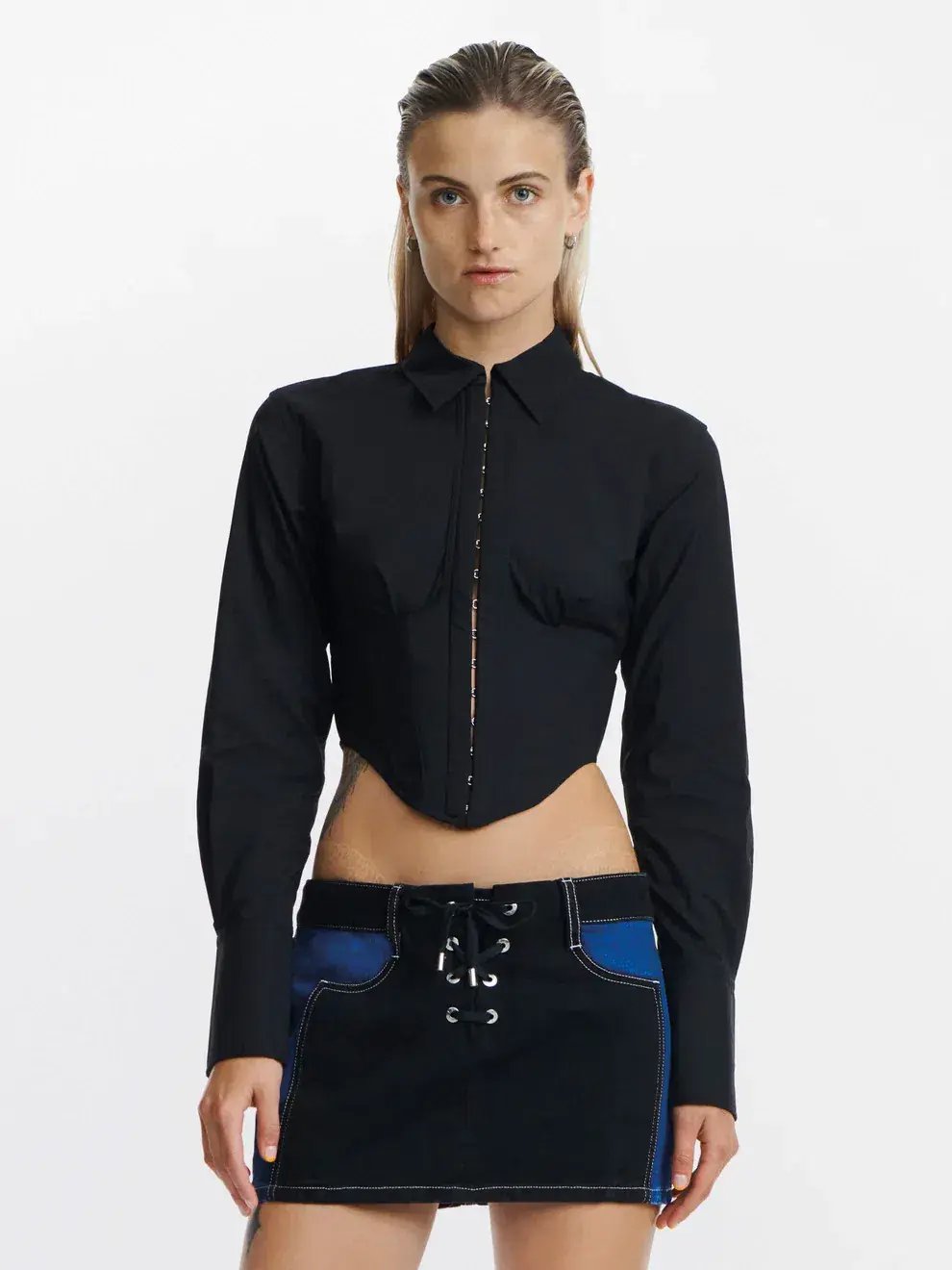 Dion Lee Undercorset Shirt Black Size 8 photo 2