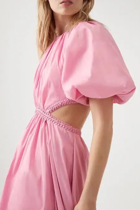 Aje Capucine Puff Sleeve Midi Dress Pink Size L / AU 12 photo 3