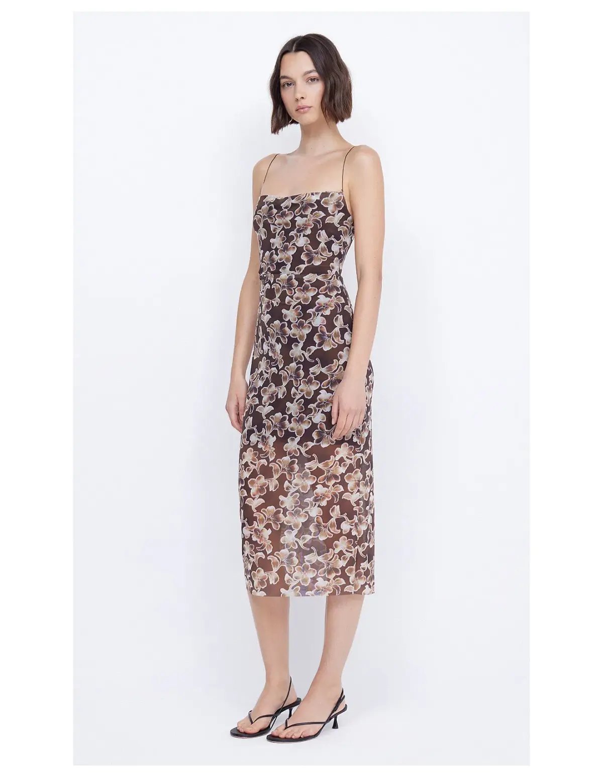 Bec & Bridge Herlani Singlet Midi Dress Hibiscus Choc Size 8 photo 3