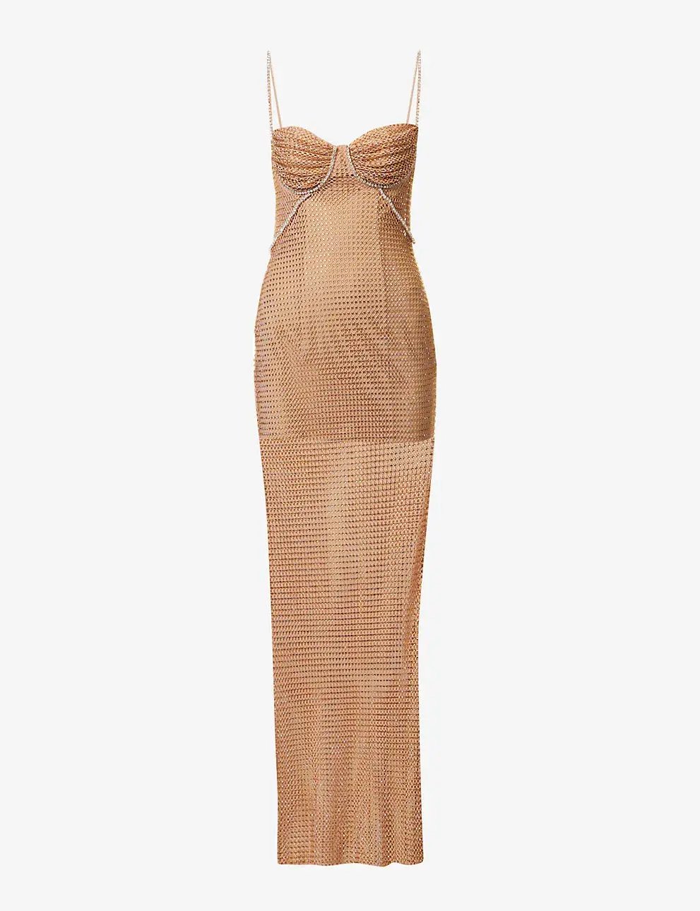 Self Portrait Hotfix Fishnet Maxi Nude Size AU 12 photo 4