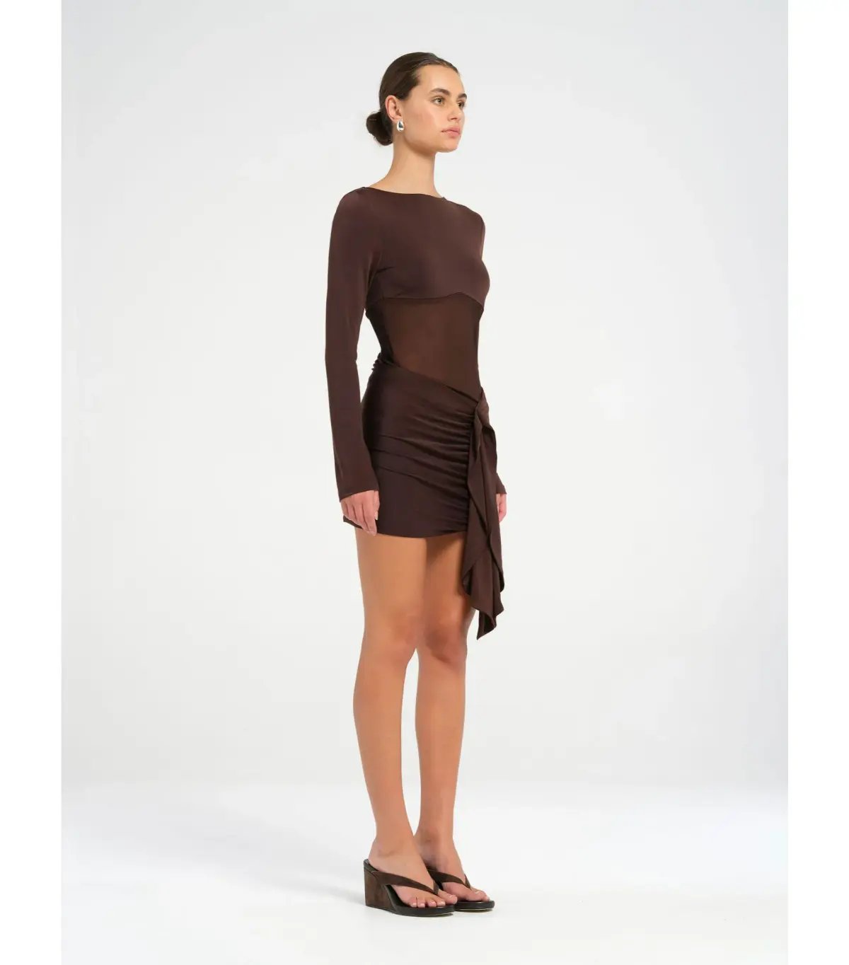Benni Juni Mini Dress Chocolate Size AU 6 photo 2