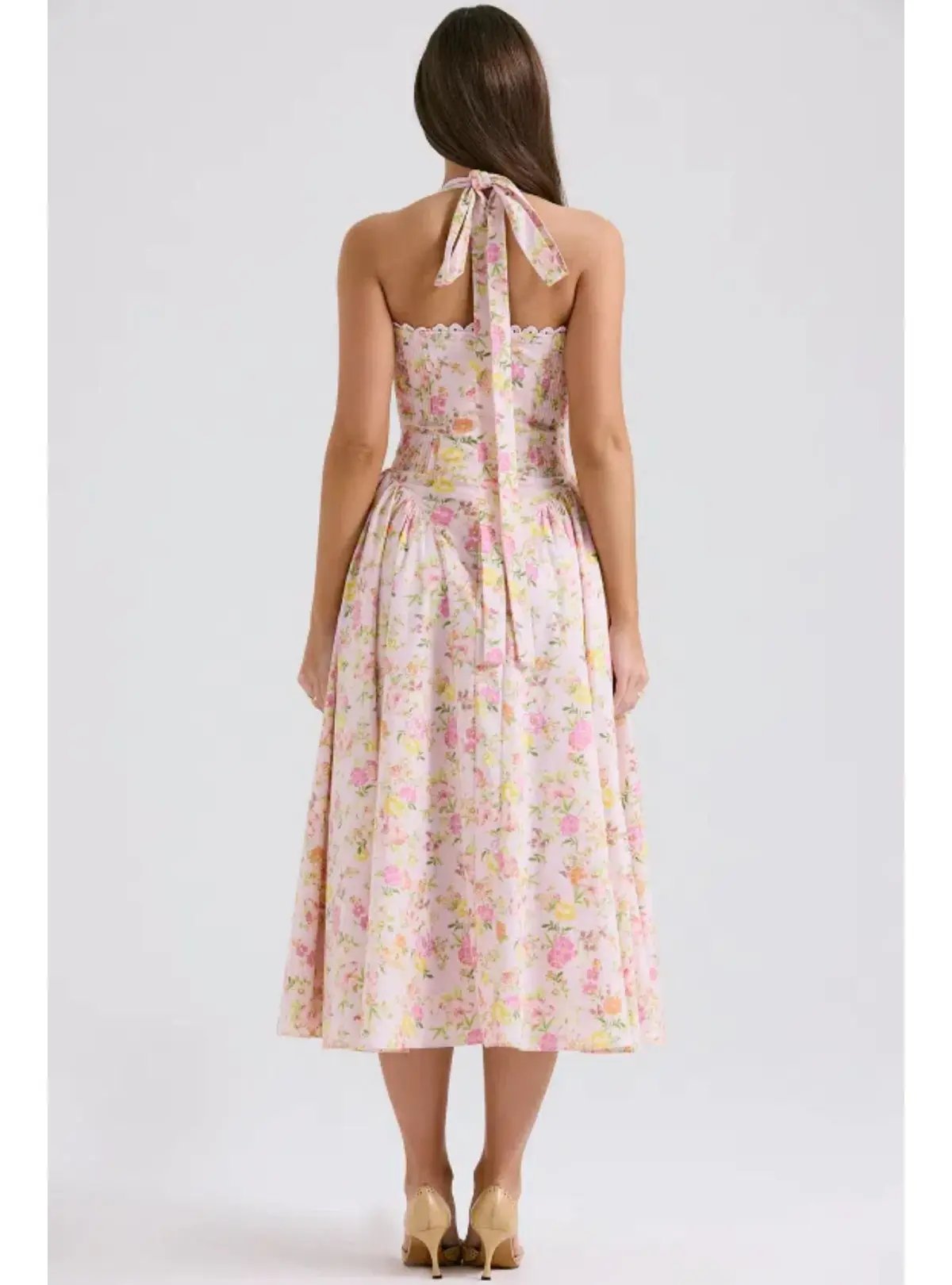 House Of CB Adabella Halter Midi Sundress Meadow Print Size XS / 6 photo 4