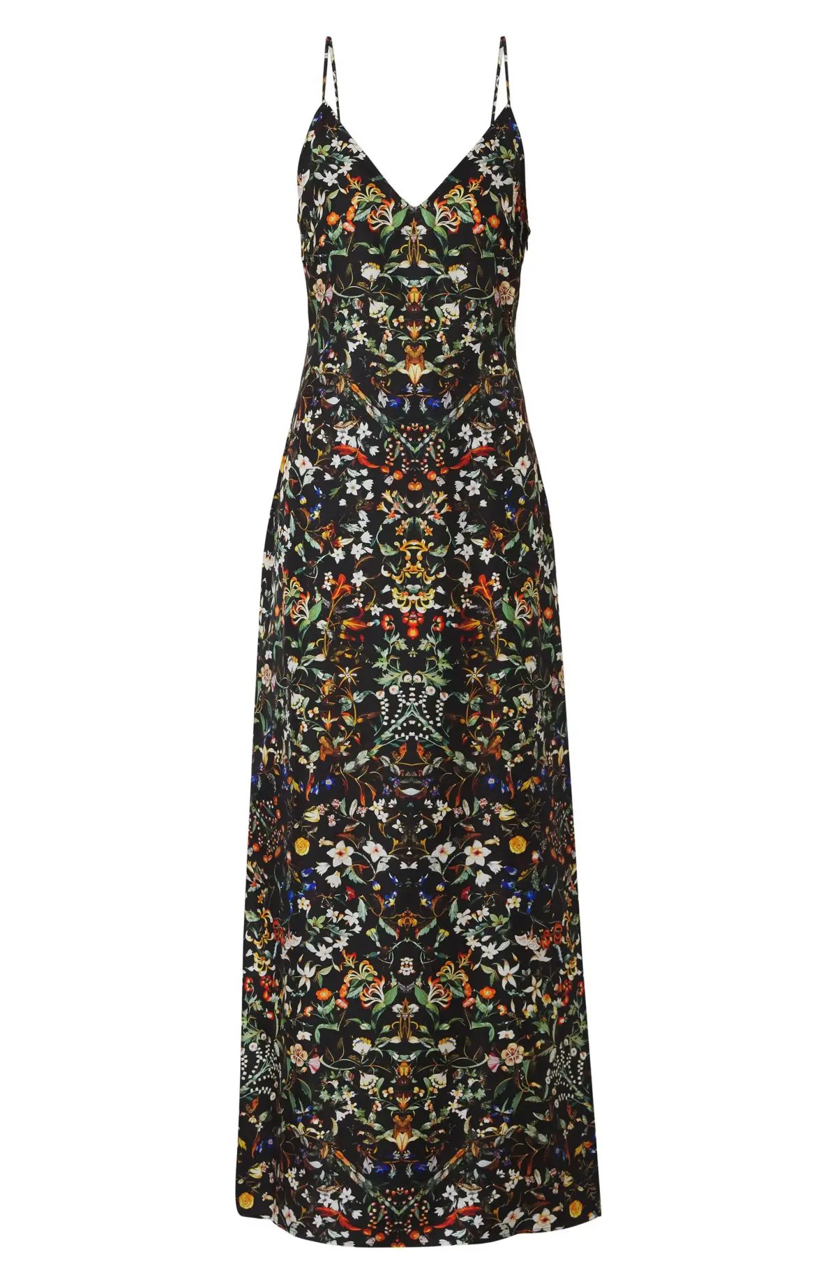 Burberry Maris Floral Silk Slip Dress Black Size 10 photo 3