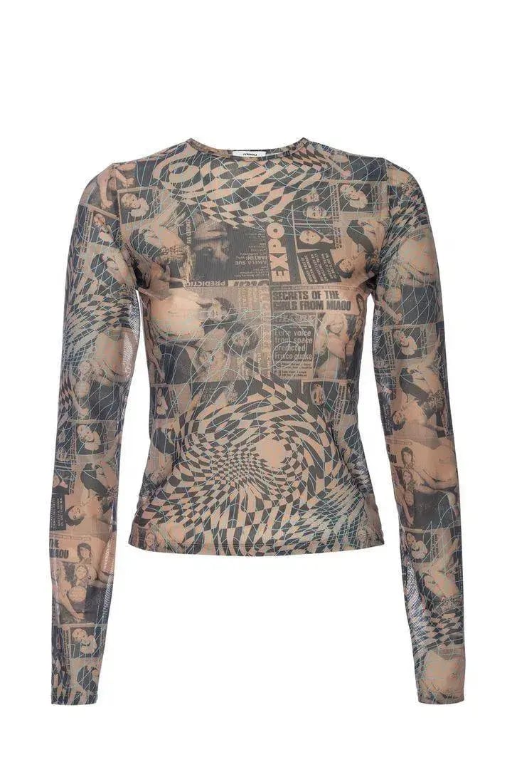 Miaou Wanted Long Sleeve Tee Print Size XS/Au 6 photo 4