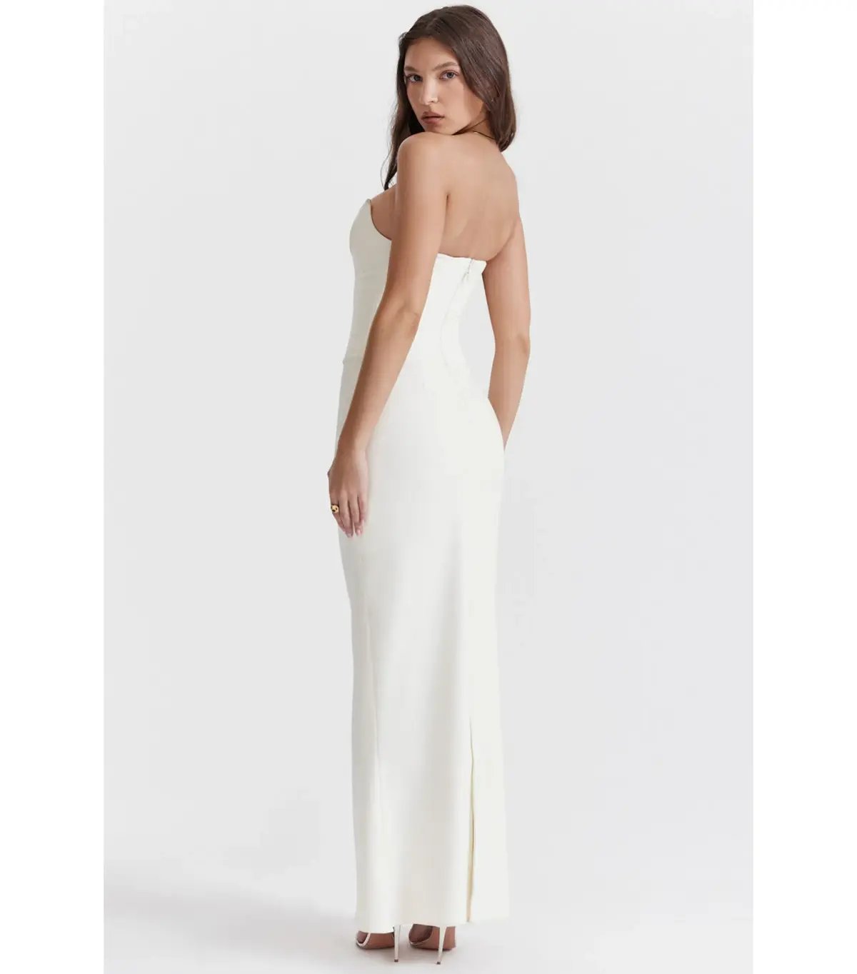 House Of CB Tamara Strapless Corset Dress Ivory Size AU 8 photo 3