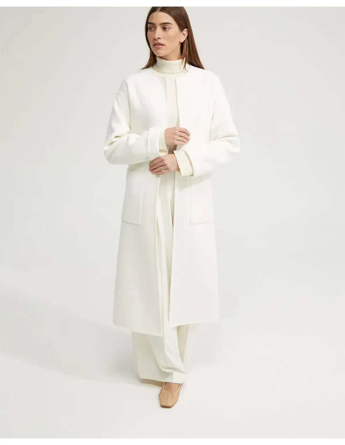 Oxford Sabine Wool Rich Unlined Coat White Size M / Size AU 12 photo 3