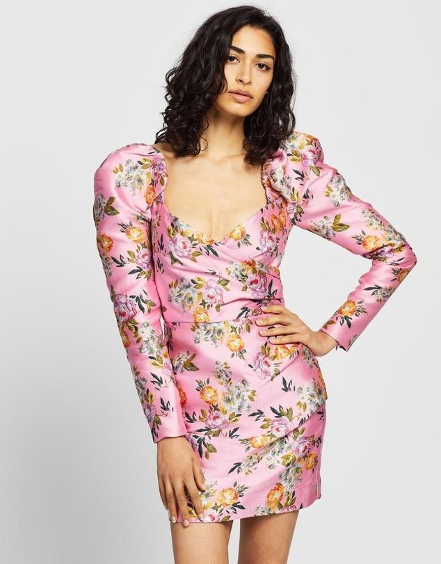 Bec & Bridge Peony Party Mini Dress Print Size AU 6 photo 2