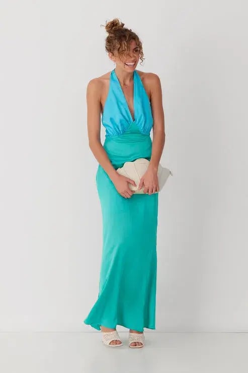 The Wolf Gang Oahu Slip Dress Aquamarine Size 8 photo 2