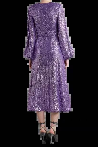Rotate by Birger Christensen Sirin Dress in Stunning Purple Sequins, Size 12 photo 2