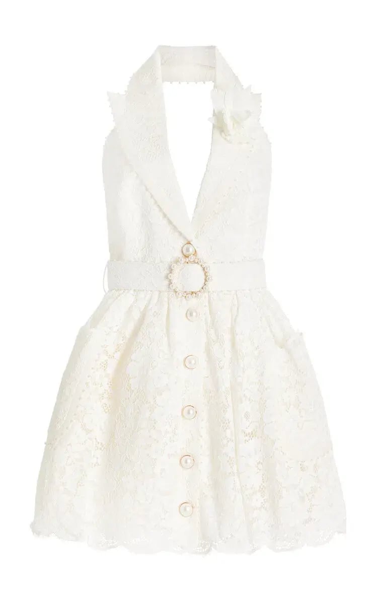 Zimmermann High Tide Tuxedo Mini Dress Ivory Size 0 / AU 8 photo 5