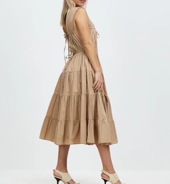Palm Noosa Wish You Were Here Midi Dress Brown Size 12 photo 2