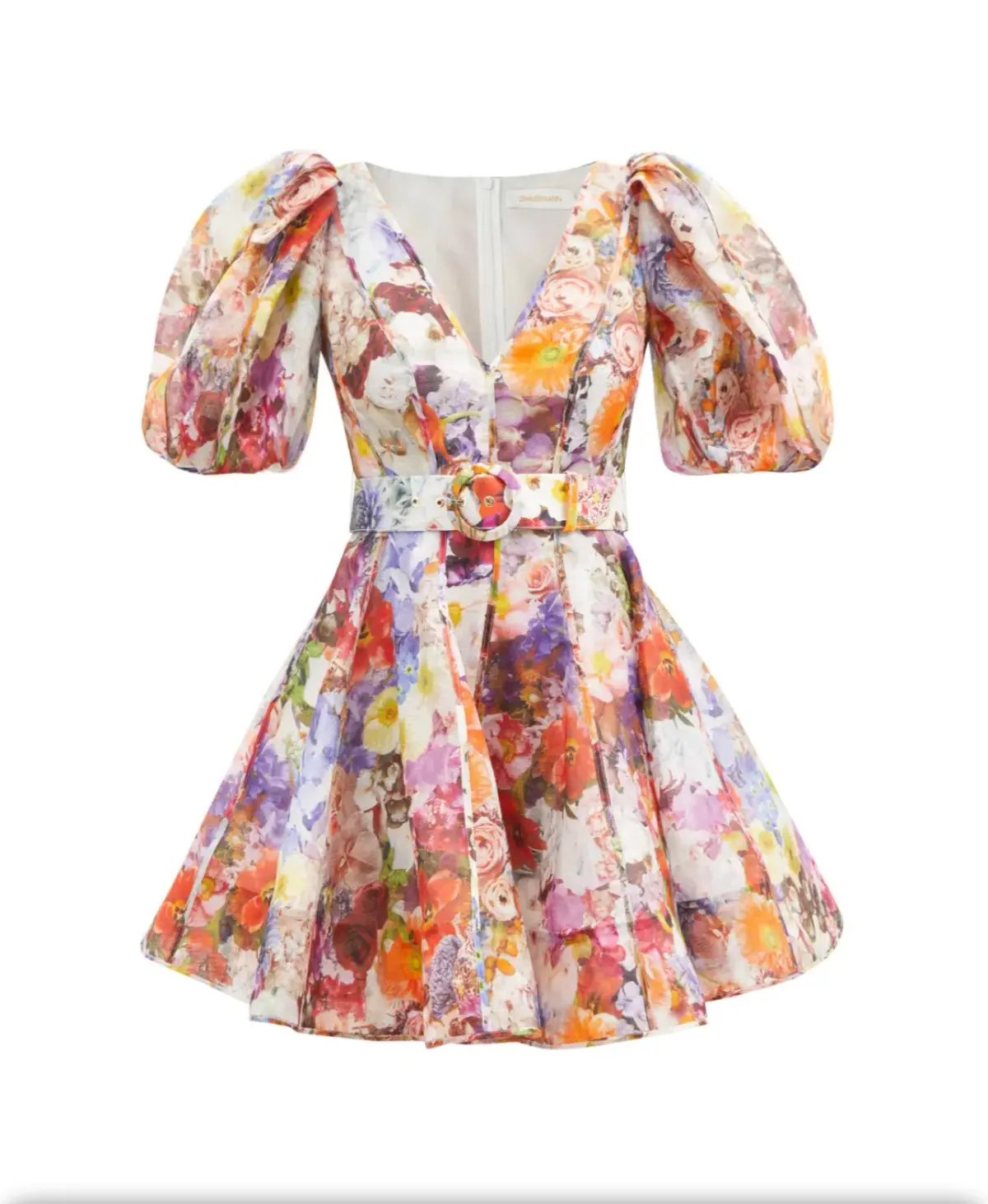Zimmermann Prima Balloon Sleeve Floral Print Mini Dress  Print Size 8 photo 6