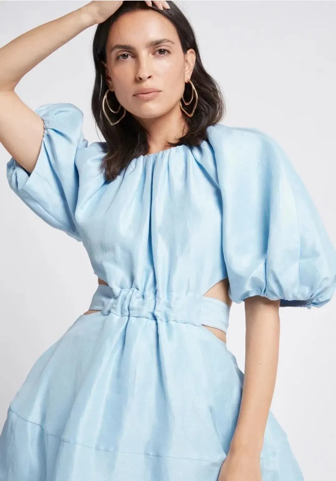Aje Psychedelia Cut Out Mini Dress Pale Blue Size 4 photo 4