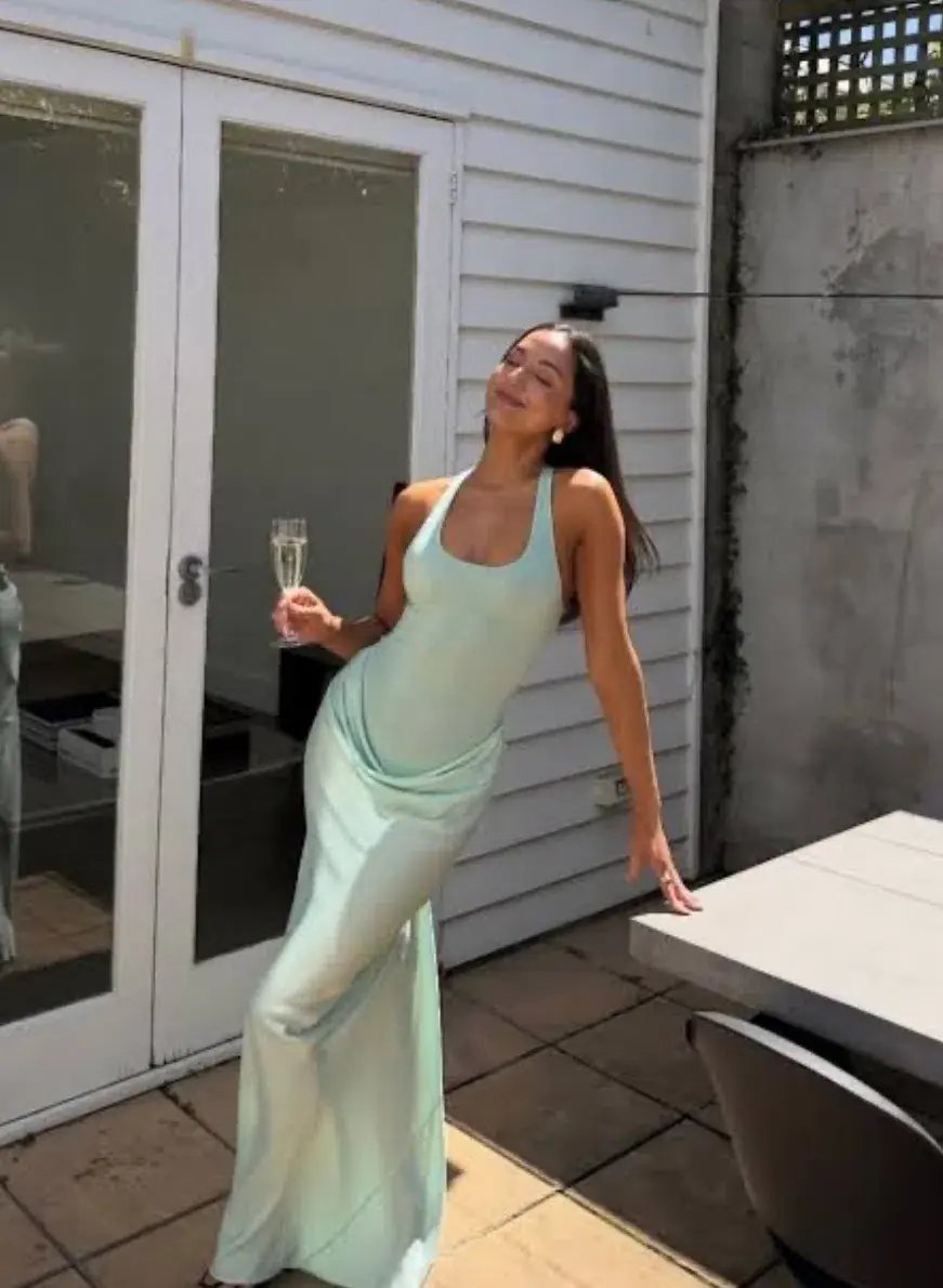 Benni Jade Maxi Dress in Bleached Aqua AU 8 photo 4