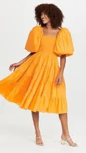 Aje Midi Cherished Dress Orange Size 8 / S photo 3