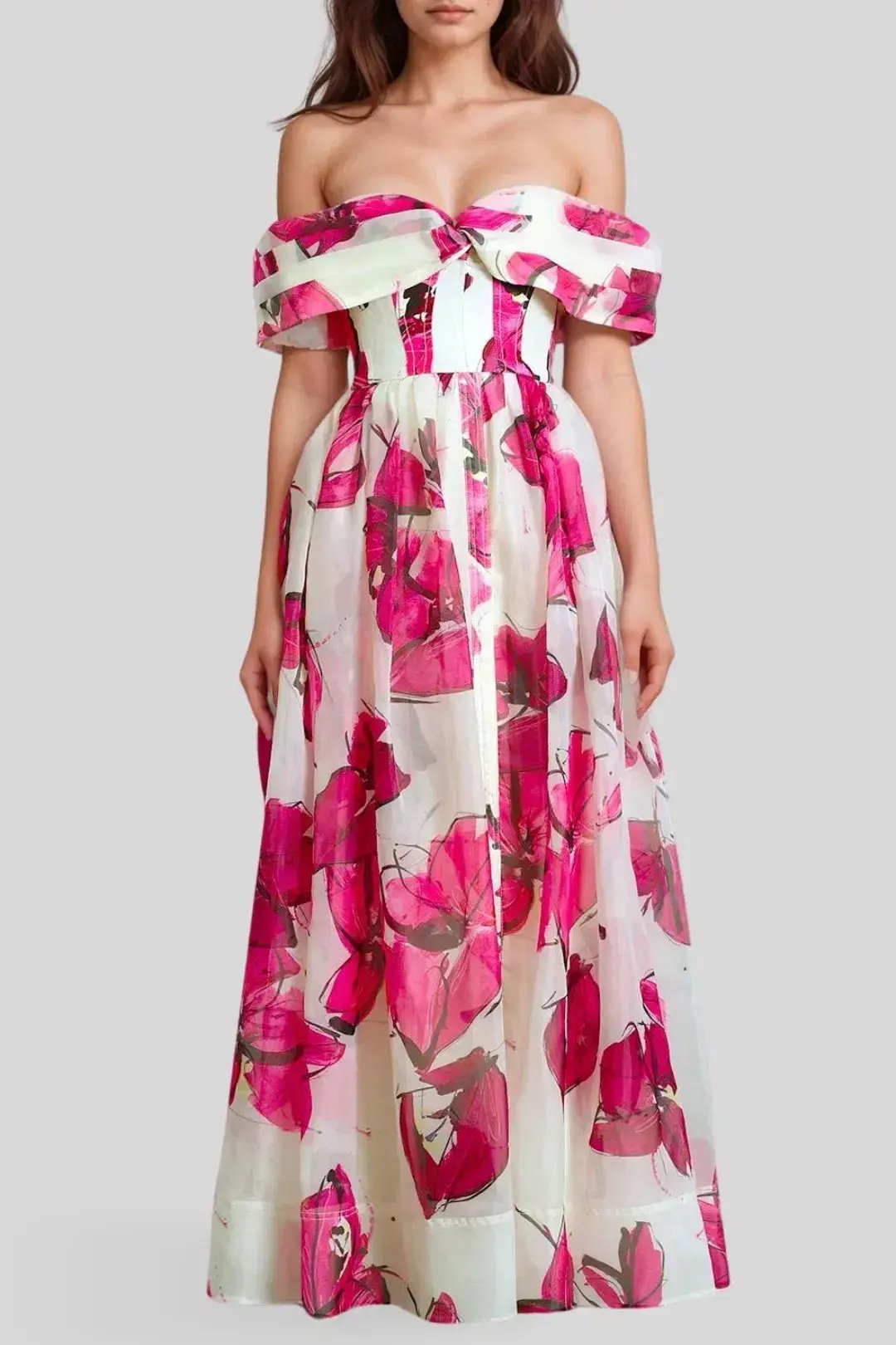 Aje Cordelia Corseted Maxi Dress in Falling Florals Pink Size 10 photo 3