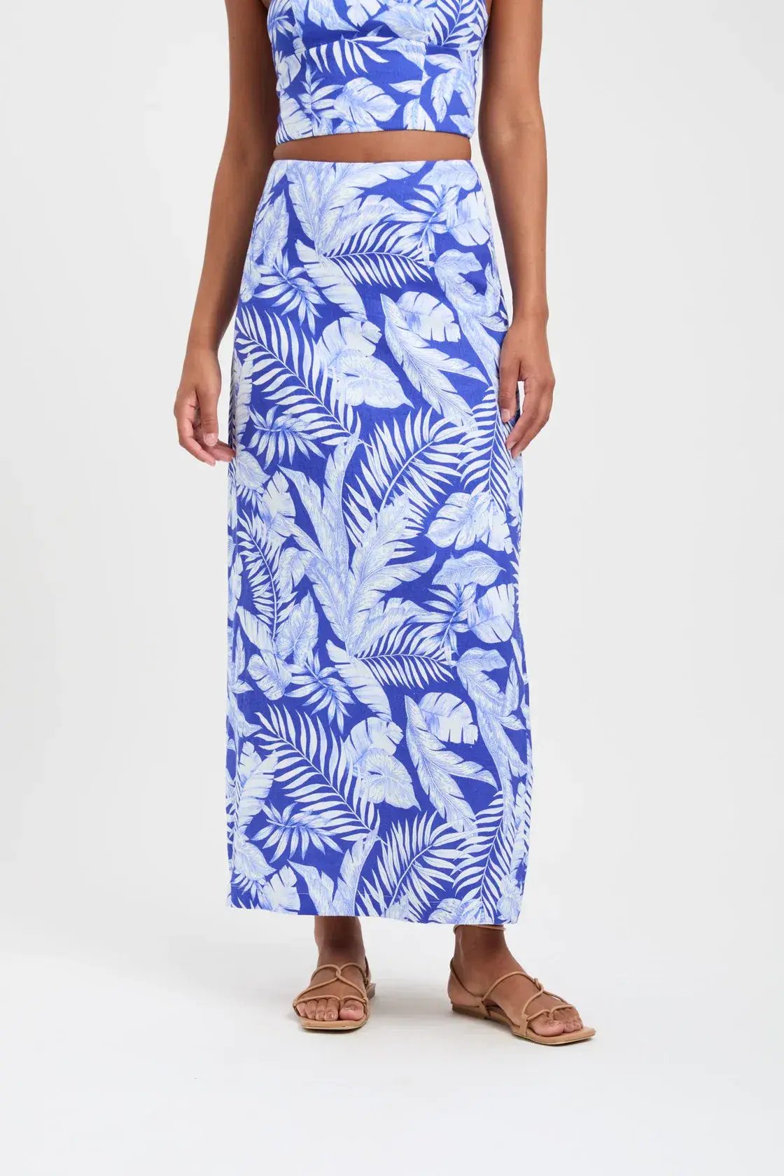 Kookai Justine Crop Top and Maxi Skirt Set Dazzling Blue Size 10 photo 3
