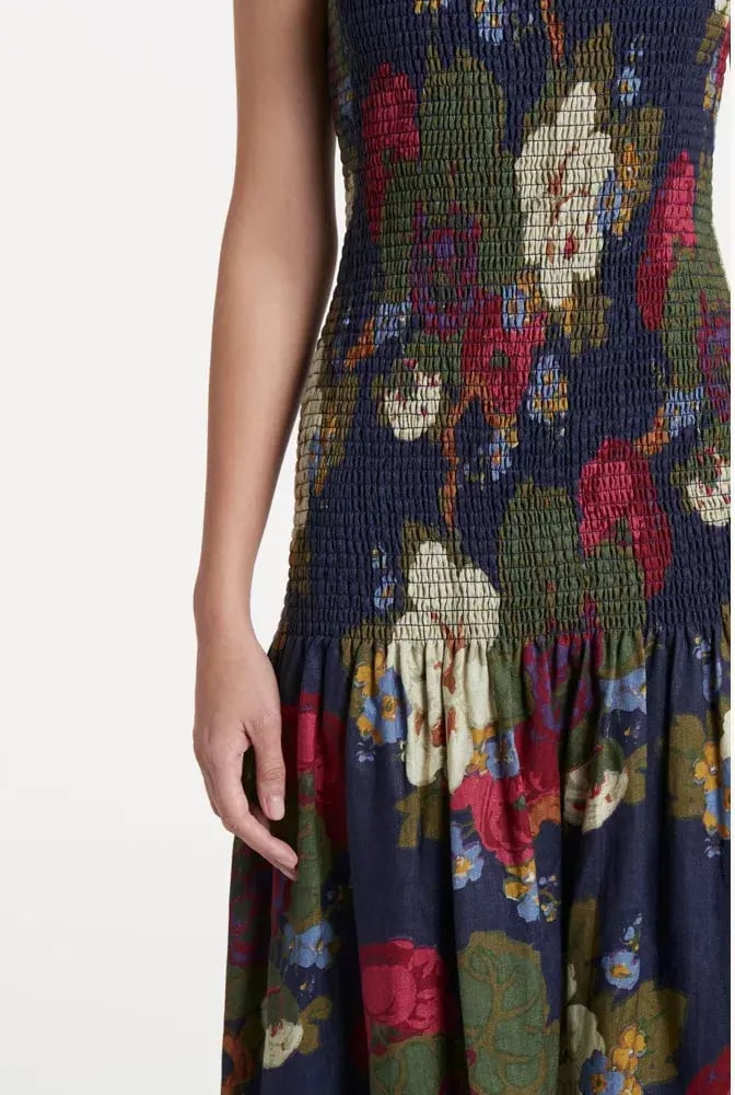 Sir the label Francesca Shirred Maxi Dress Merce Garcia Print Size 6 photo 3