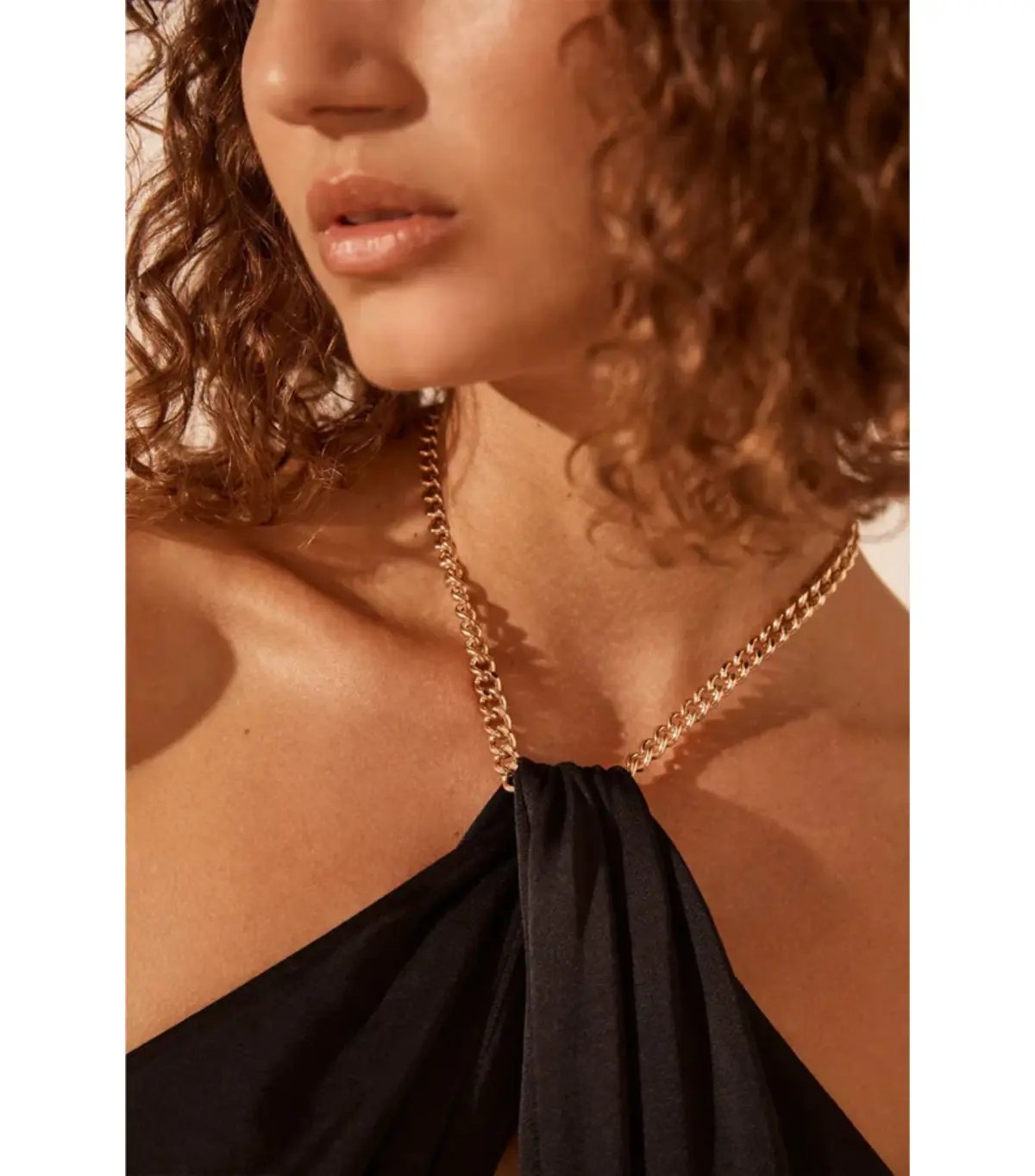 Shona Joy Lydie Chain Halter Neck Dress Black Size AU 8 photo 3