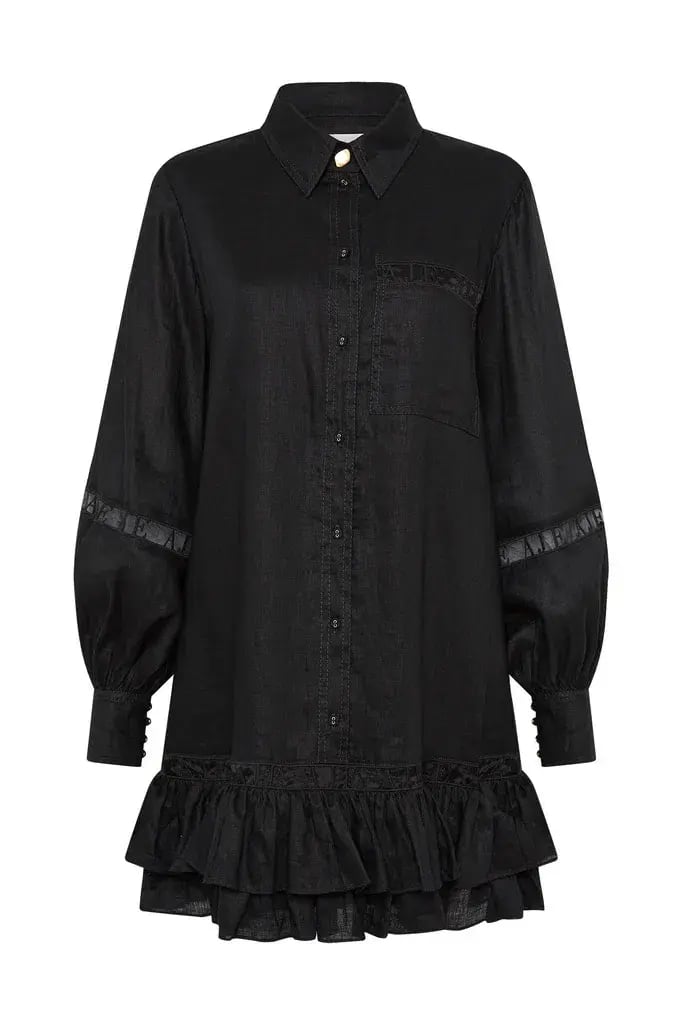 Aje Reframe Logo Trim Mini Dress Black Size 14 photo 3