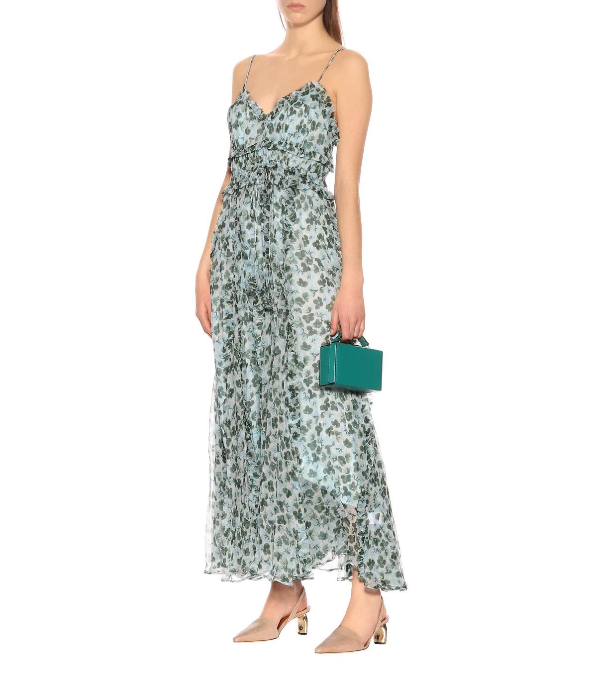 Lee Mathews Nina Silk Crinkle Cami Dress Floral Size 10 photo 2