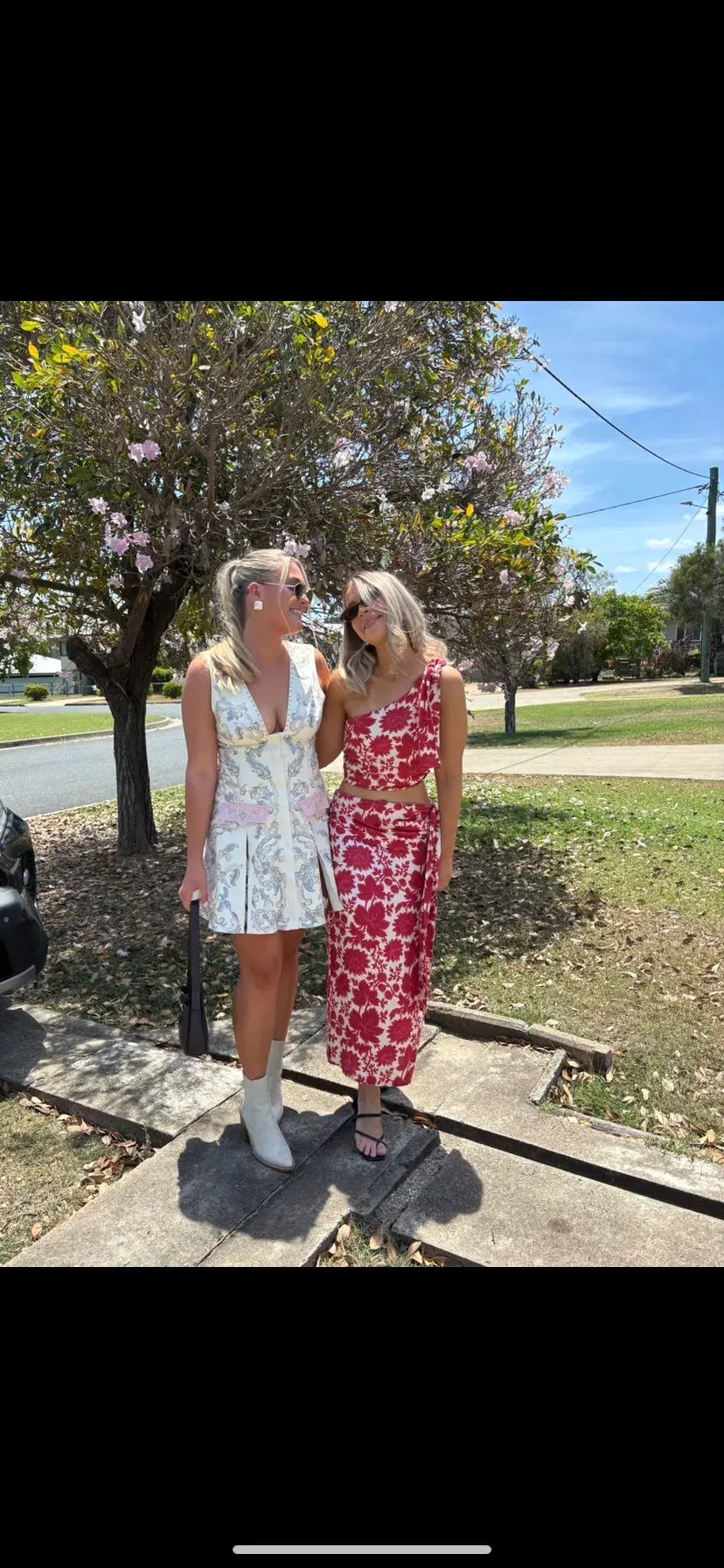 SIR THE LABEL CINTA SET TIE CROP TOP AND SKIRT SET Valentina PRINT TOP 1 SKIRT 0 photo 2