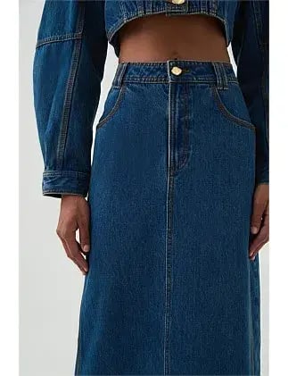 Aje Phoenix Midi Skirt Denim photo 5