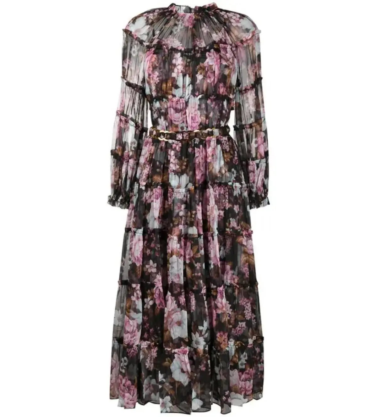 Zimmerman Charm Tiered Chiffon Midi Dress Size AU 10 photo 4