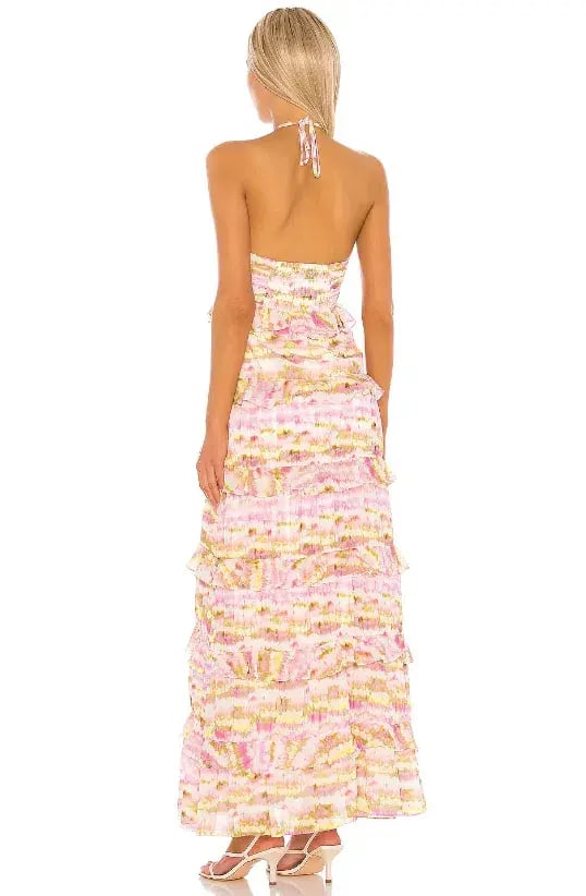 Tularosa Henley Maxi Dress Orchid Multi Tie Dye Size XS / AU 6 photo 3
