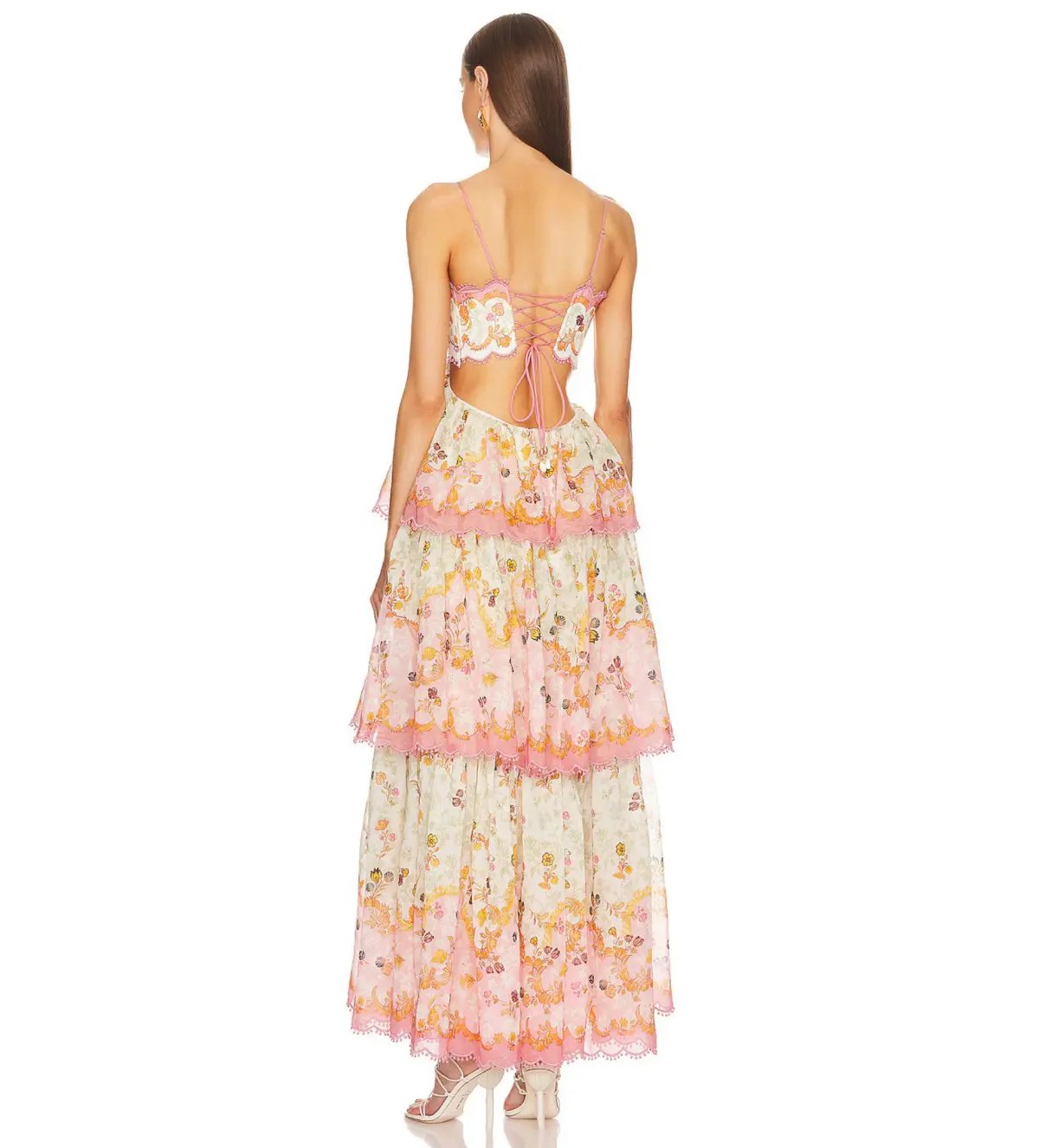Zimmermann Laurel Frill Midi Dress Floral Size 0 AU 8 photo 5